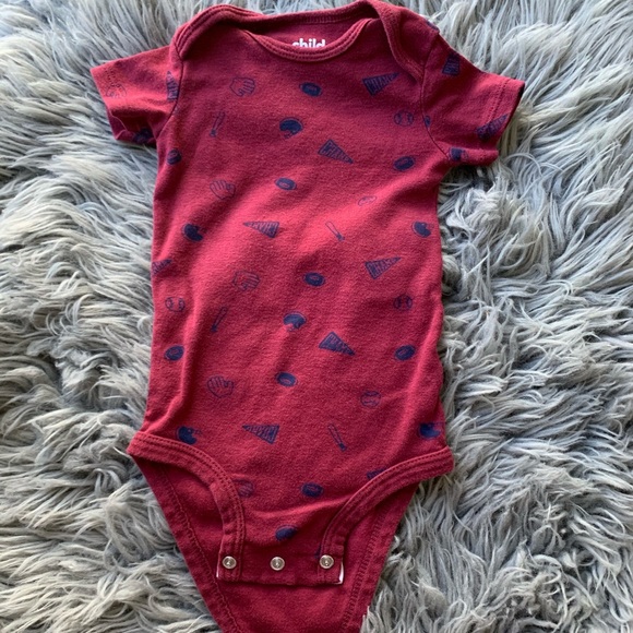 Red and Blue Baseball Designs Onsie - Picture 1 of 5